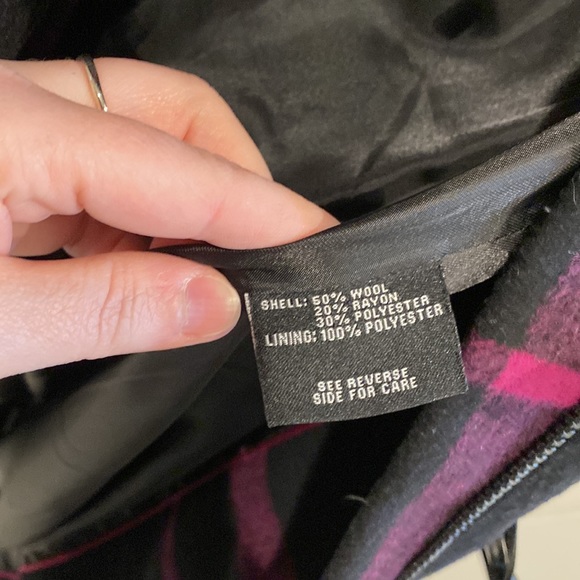 EUC Steve Madden Size L Large Plaid Hooded Pea Coat Jacket With Toggles Pockets - Picture 10 of 13